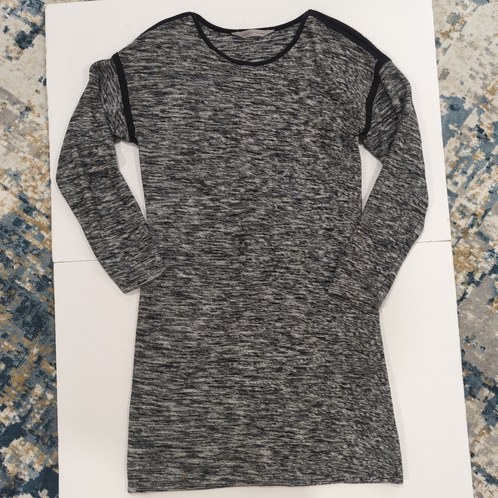 Athleta Retreat Gray Black Heather Long Sleeve Knit Dress - Women's Large Casual
